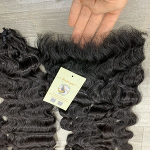 Mechones de pelo con cutículas completas alineadas, extensiones de trama, encaje suizo crudo, cierre 5x5 HD, cabello humano Vietnam - Product Image 1