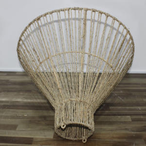 Tissé à la main jonc de mer jacinthe d'eau abat-jour en forme de cône couverture de lumière rustique naturelle écologique pour la décoration de la maison - Product Image 3