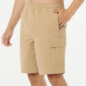 Shorts de bain en satin pour homme, extensibles dans 4 directions, séchage rapide, motif uni, pour entraînement, basketball, surf et natation - Product Image 2