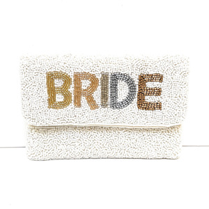 Sac à main de mariée de luxe fait main, pochette à bandoulière, fermeture magnétique pliable, multicolore, perles de verre, paillettes, durable, portable - Product Image 3