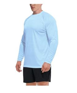 Custom Men Long Sleeve Rash Guard Shirt UPF 50+ UV Sun Protection Lightweight Spandex/Polyester Quick-Dry <b>Surfing</b> Swimming Beach - Product Image 1
