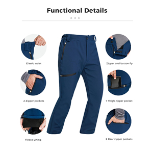 Pantalones de esquí profesionales para invierno, impermeables y cortavientos, con forro polar, equipo duradero para deportes en climas fríos. - Product Image 2