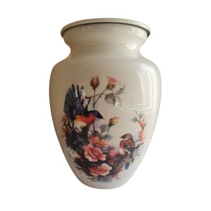 Urna Funeraria Floral con Diseño de Pájaro, Recipiente para Cenizas, Recuerdo Inspirado en la Naturaleza, Elegante, Duradero, de Primera Calidad - Product Image 1