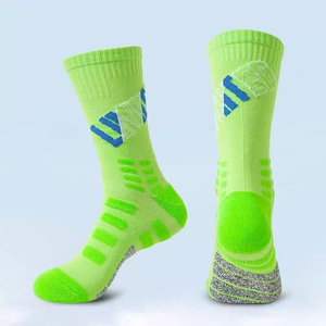 Chaussettes de basketball professionnelles - Semelle épaissie en tissu éponge, absorption des chocs, hauteur mi-mollet, tricotées - Product Image 2
