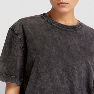 Camiseta con Lavado Ácido, Fabricación de Camisetas Vintage Acolchadas Ligeras de Manga Corta con Lavado Ácido para Mujer, Transpirables, Servicio OEM - Product Image 2