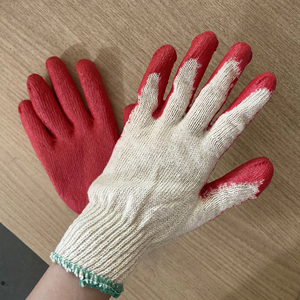Gants de jardinage en coton tricoté avec revêtement en latex, anti-coupure, antidérapants, réutilisables, multi-couleurs, avec poignet en caoutchouc, 10 paires, protection pour le jardinage - Product Image 1