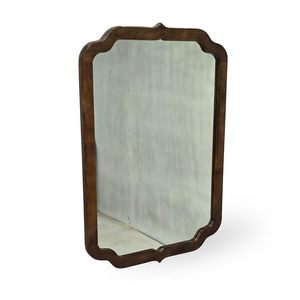 Espejo de Pared con Marco de Madera, Acabado Desgastado, Espejo Decorativo con Esquinas Arqueadas para Baño, Dormitorio, Sala de Estar - Product Image 2