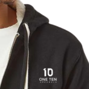 Black Unisex Heavyweight Sherpa <b>Lined</b> Full Zip Hoodie Warm <b>Fleece</b> Hooded Sweatshirt Winter Casual Outdoor <b>Jacket</b> Custom Logo - Product Image 5