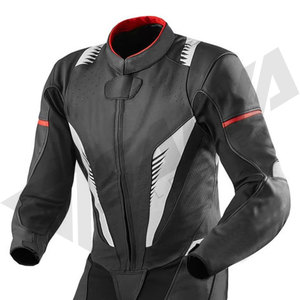 Combinaison de moto unisexe en cuir noir et blanc 220g, imprimée numériquement, manches longues, respirante, une pièce, équipement de protection complet - Product Image 6