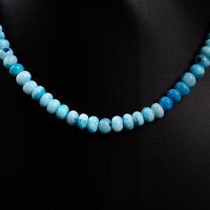 Collar de ópalo azul natural con cuentas lisas en forma de rondel, collar de cuentas de ópalo sueltas, joyería de ópalo para mujer, collar de ópalo hecho a mano. - Product Image 6