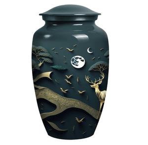 Urnas Funerarias AHO Clásicas de Metal Sólido Verde Dorado Antiguo, de Latón/Aluminio, para Cremación Humana, 200 Pulgadas Cúbicas, Ecológicas - Product Image 1