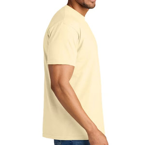 T-shirt personnalisé pour homme en mélange de coton et de polyester, respirant, uni, vierge, pour le travail ou décontracté, avec poches, vente en gros - Product Image 2
