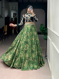 Dhwaja Export Tasar Silk Printed with Sequins and Thread Embroidery <b>Work</b> <b>Belt</b> - Product Image 3