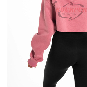 Sudadera con Capucha Rosa para Mujer, Manga Larga, Tejida, 100% Algodón, Impermeable, de Secado Rápido, Transpirable, Informal de Invierno, Lisa en la Parte Delantera - Product Image 2