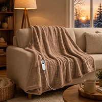 Plaid chauffant 50x60 pouces, tissage gaufré, 12 niveaux de chaleur, chauffage rapide, minuterie 1-12h, protection contre la surchauffe, vente en gros usine