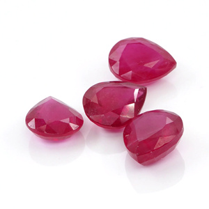 Rubis naturels de Bangkok, formes poire calibrées 12x15mm, pierres précieuses de rubis naturelles facettées en vrac pour la fabrication de bijoux, prêtes à l'emploi - Product Image 1