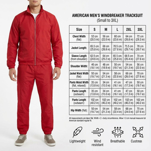 Men Windbreaker Tracksuit Full Zip Sports Jacket and Jogger Pants Athletic Wear Wholesale - Product Image 5