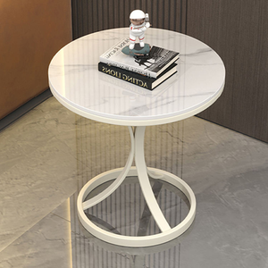 Modern Simple <b>Marble</b> <b>Side</b> <b>Table</b> Iron Edge Coffee <b>Table</b> Few Corners Small Nightstand Hot Sale for Home Use Metal - Product Image 4