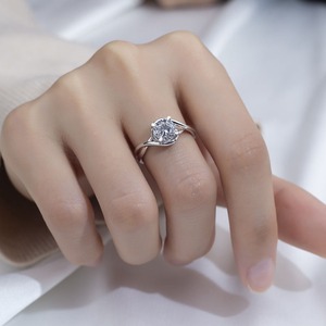 High on Demand Stylish Moissanite <b>Solitaire</b> <b>Ring</b> with <b>Silver</b> Finish for Women Bridal and Casual Fashion Available For Sale - Product Image 2