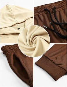 Conjunto deportivo de 2 piezas con capucha para hombre, traje de jogging con estampado de letras, sudadera con capucha informal y pantalones de chándal. - Product Image 5