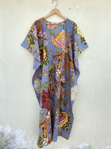 Vestido Kaftán Informal de Verano con Estampado Floral Tropical, sin Mangas, de Algodón, para Mujer, Ropa de Playa, Estilo Asia Pacífico - Product Image 2