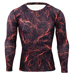 Wholesale Slim Knitted Wear Sublimation <b>Men</b> <b>Compression</b> <b>Shirts</b> Long Sleeve Gym Training Moisture Wick - Product Image 2