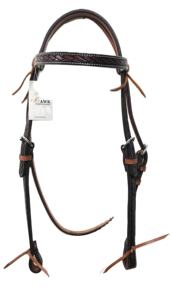 Brida de caballo de cuero genuino occidental marrón de calidad superior con cabezal de logotipo personalizado para equitación ecuestre - Product Image 6