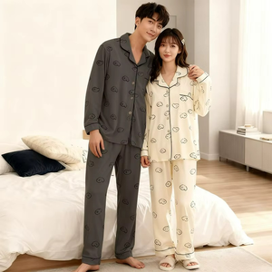<b>Men</b> Long Sleeve <b>Pajama</b> <b>Set</b> Printed Sleepwear Two Piece Homewear Lounge Outfit <b>for</b> Spring and Autumn - Product Image 5