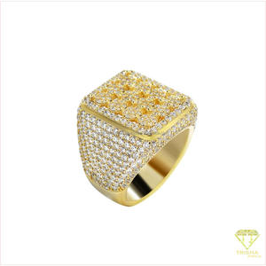 Anillo de Plata de Ley 925 con Diamante Cultivado en Laboratorio, Diseño Cuadrado, para Minoristas de Joyería, Venta al Por Mayor - Product Image 5
