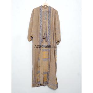 Sari en soie vintage pour femmes, kimono décontracté, sari hippie, robe de nuit bohème, vêtements de plage pour femmes, kimono en soie sexy, cadeau pour Noël - Product Image 1