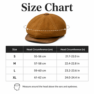 MEGAMAPLE A010607 Chapeau d'hiver unisexe en cuir de mouton imperméable, style décontracté, octogonal, casquette de peintre, casquette de newsboy, 58-60CM - Product Image 2