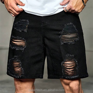 Shorts de Mezclilla para Hombre, Estilo Premium, Corte Ajustado Informal, con Tela de Algodón Elástica, Múltiples Bolsillos, para Usar en Verano - Product Image 2