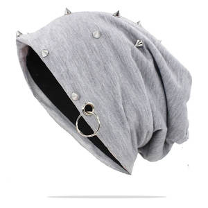 Chapeau unisexe pour hommes et femmes avec rivets, casquettes de marque, bonnets hip-hop, bonnets décontractés pour adultes, épais et chauds pour l'hiver - Product Image 3