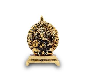 ARTÍCULOS DE METAL BAÑADOS EN ORO, ARTESANÍA METÁLICA, SINGHASAN GANESHA - Product Image 1