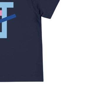 Camiseta Infantil con Estampado Gráfico Azul Marino, Cuello Redondo, Manga Corta, Algodón Suave, Informal, para la Escuela, Moda Diaria - Product Image 3