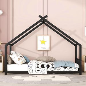 Letto a castello in metallo nero per bambini, misura singola - Product Image 2