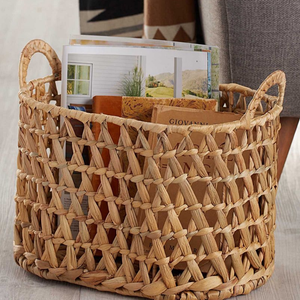 Cesta de jacinto de agua, organizador de almacenamiento ecológico hecho a mano al por mayor, ligero y duradero de Vietnam - Product Image 3