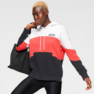 Custom Women Colorblock Fleece <b>Hoodie</b> Loose Casual Pullover Pocket Sweatshirt Streetwear Gym Fitness Athletic Sportswear - Product Image 3