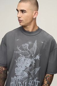 Camiseta de algodón para hombre, estilo oversized, hombros caídos, corte holgado, estilo streetwear, informal, para verano. - Product Image 3