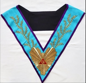 Collier de Maître Vénérable G Rite de Memphis-Misraim, Or massif, Or massif 224, Laurier et rayons - Product Image 1