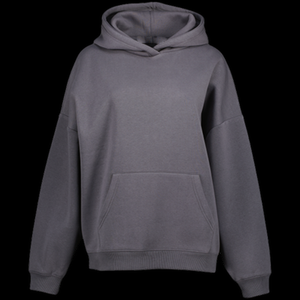 Sweat-shirt à capuche surdimensionné gris foncé personnalisé avec logo, pour femme, doux et confortable, sans cordon, vêtements de sport, fabriqué par Twin City - Product Image 2