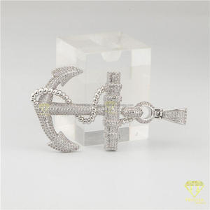 Iced Out Pendant in 925 Sterling <b>Silver</b> with VVS Moissanite Diamond Hip Hop Jewelry - Product Image 2