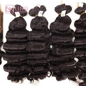 Prix usine 100% brut vierge vietnamien trame humaine dentelle perruque lâche vague profonde couleur brune Super Double dessiné Extensions de cheveux - Product Image 2