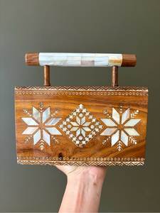 Luxury Wooden Clutch Handmade with Mother of Pearl Inlay Exquisite Design NEHA ENTERPRISES Modern Personalization - Product Image 2