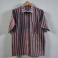 Conjunto de Camisa y Pantalón Corto de Algodón Tejido a Mano, Ecológico, Ligero y Moderno para Niñas, con Rayas, para Uso Diario y Viajes