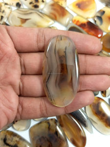 Lot en gros de cabochons d'agate naturelle du Montana, pierres précieuses polies en vrac, assortiment pour la fabrication de bijoux - Product Image 5