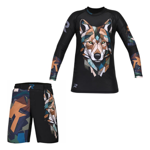 Conjunto de Camiseta Deportiva de Manga Larga para Hombre, Diseño de Lobo con Estampado por Sublimación, Secado Rápido, Compresión - Product Image 1