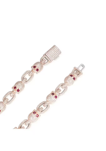 Glamorosa Pulsera de Diamantes en Plata 925 con Rubíes y Diamantes Cultivados en Laboratorio de Corte Brillante Redondo - Product Image 3