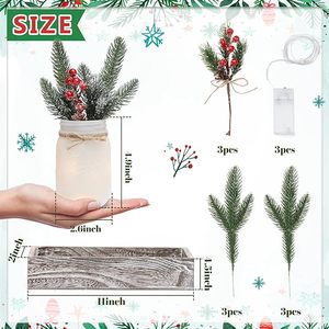 Nouveauté : Centre de table décoratif de Noël pour salle à manger, thème rustique et élégant pour une présentation festive - Product Image 2