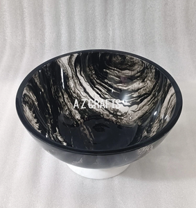 Swirl White Black Handmade ODM Resin Salad Bowl with Marble Texture and Aqua Swirl Eco-Friendly New Crafts for Home - Product Image 5